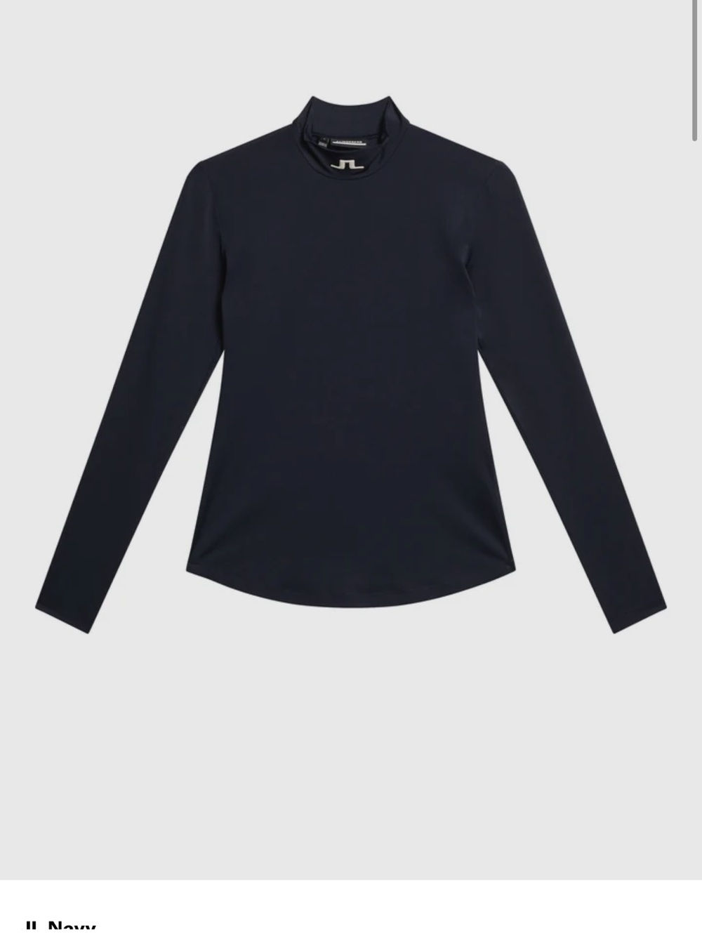 J.Lindeberg Navy Mock Neck Long-Sleeve Top